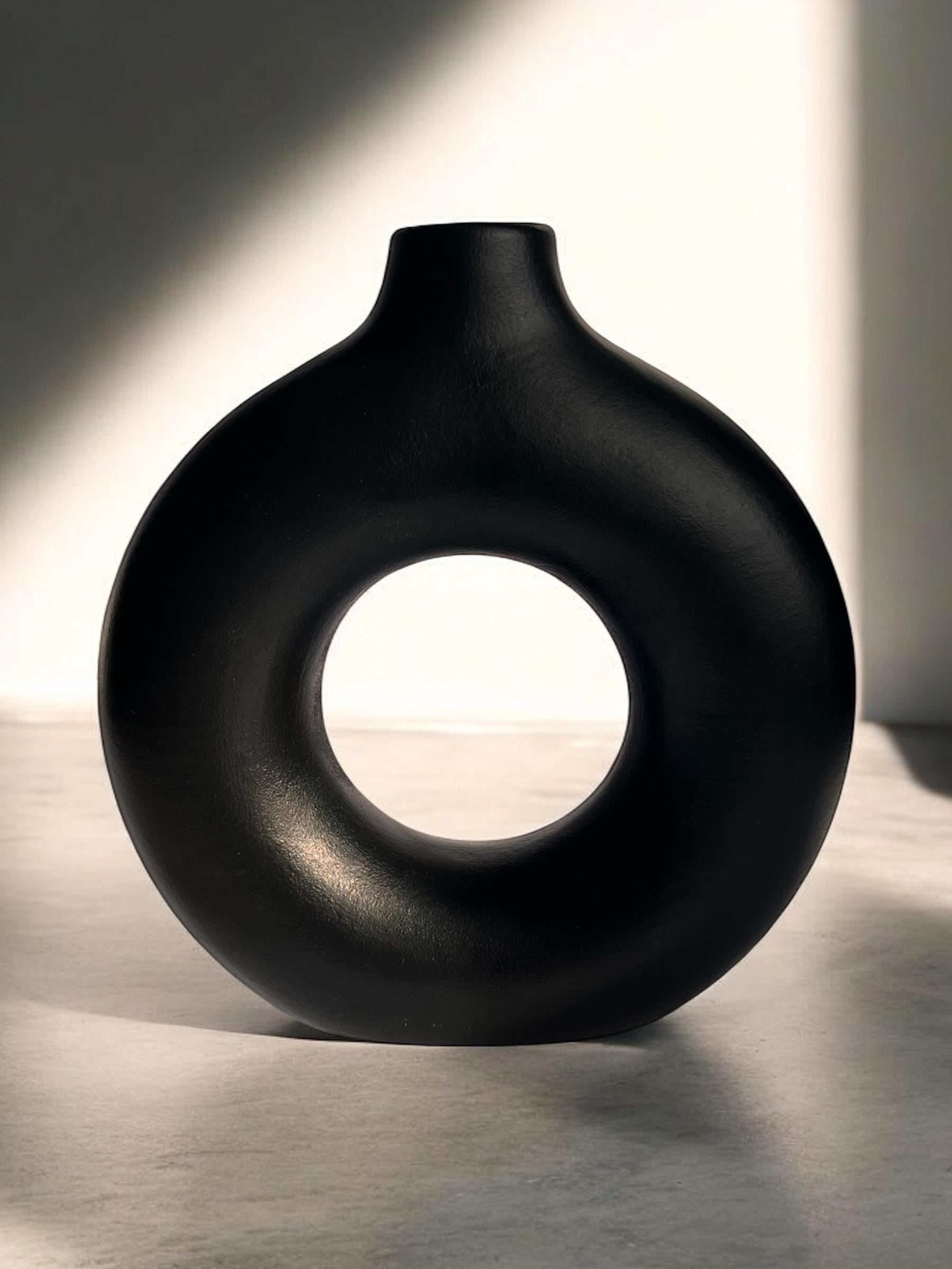Ваза гіпсова Луна L Чорний - фото 6