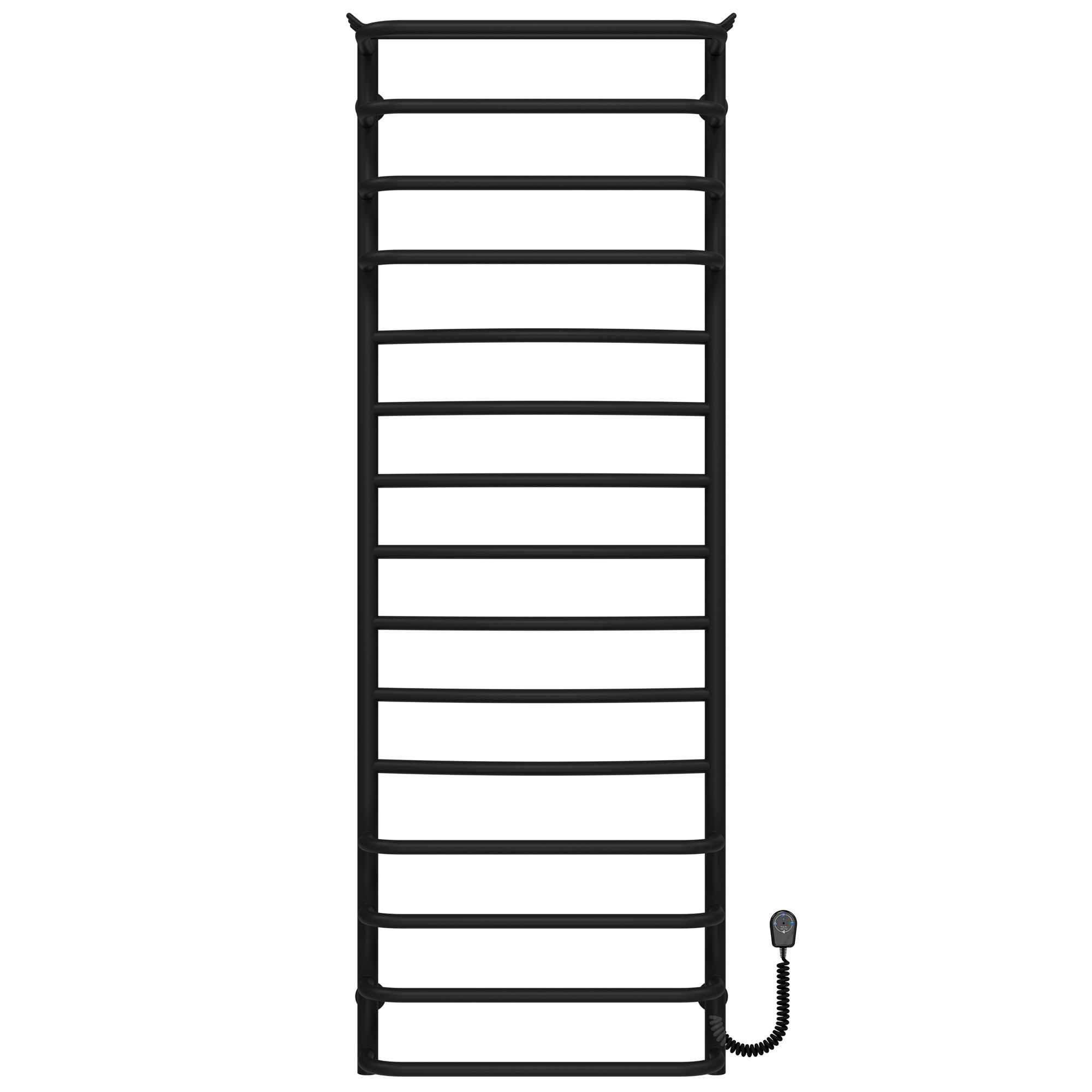 Полотенцесушитель электрический Deffi Юность П15 EF16 нержавеющая сталь 500х1500 мм Черный (C.YU.150.50.15.EBR5)