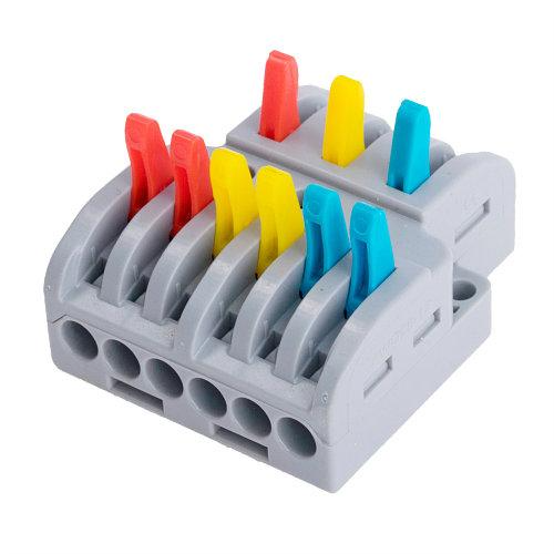 Колодка клеммная wago самозажимная 32А 3pin-6pin 250 Вт (28516) Колодка клеммная wago самозажимная 32А 3pin-6pin 250 Вт (28516)