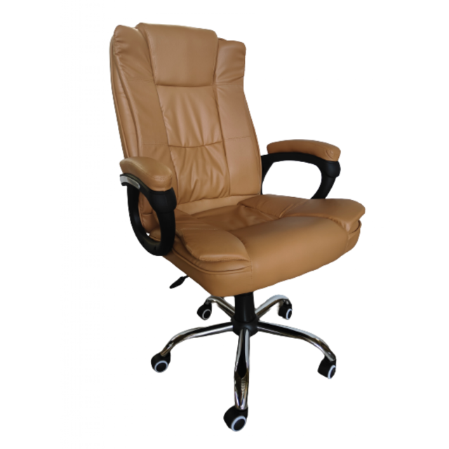 Кресло компьютерное офисное Bonro B-612 на колесах Коричневый (42400327)