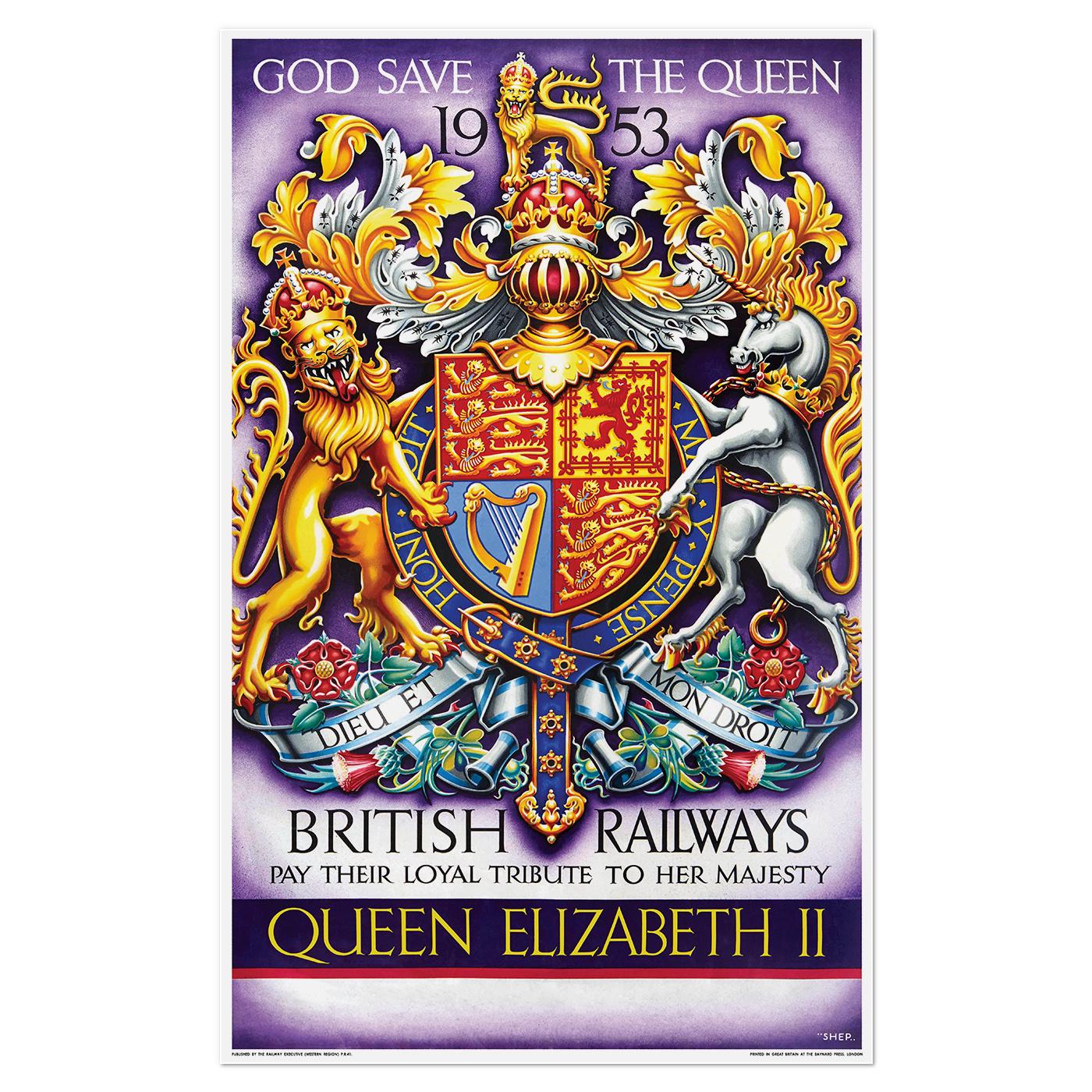 Плакат винтажный Queen Elizabeth II 1953 53x84 см (0199)