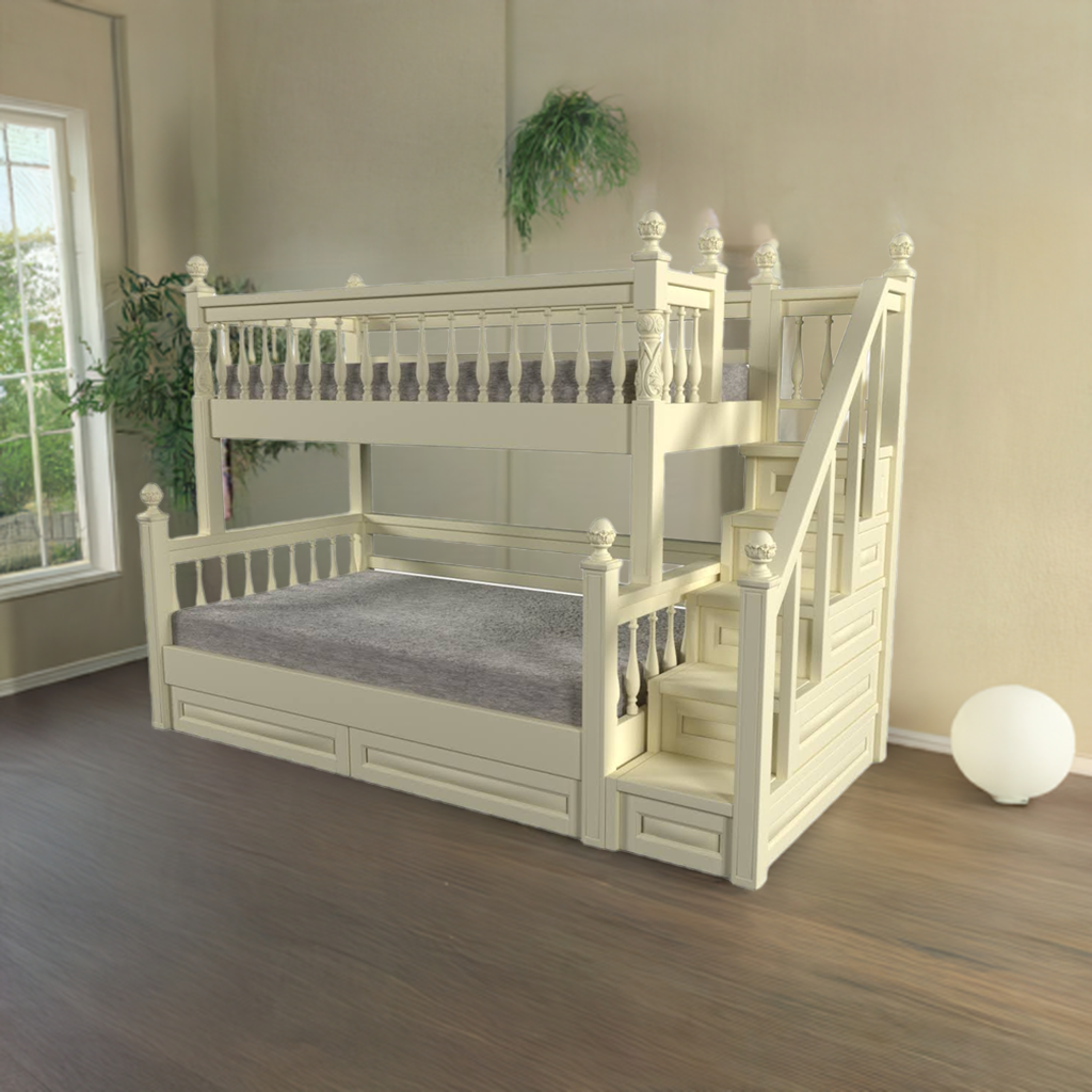 Ліжко двоярусне з ясеня 200х120/200х90 см (27791678) - фото 3