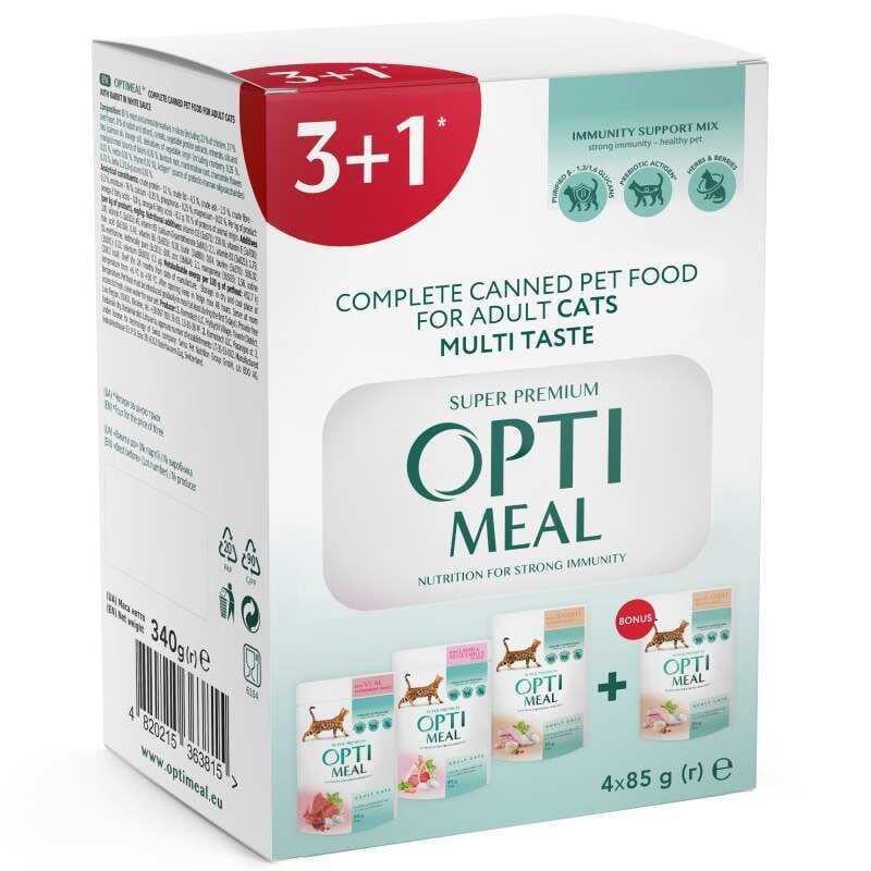 Набір вологого корму для дорослих котів Optimeal Cats Multi Taste №3 з різними смаками 340 г (8841) Набір вологого корму для дорослих котів Optimeal Cats Multi Taste №3 з різними смаками 340 г (8841)