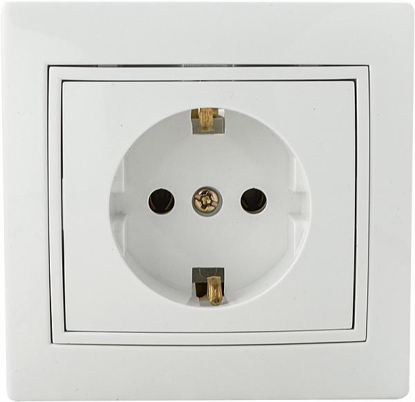 Розетка АСКО Fl с заземлением Белый (PBсб16-З-Fl-W) Розетка АСКО Fl с заземлением Белый (PBсб16-З-Fl-W)