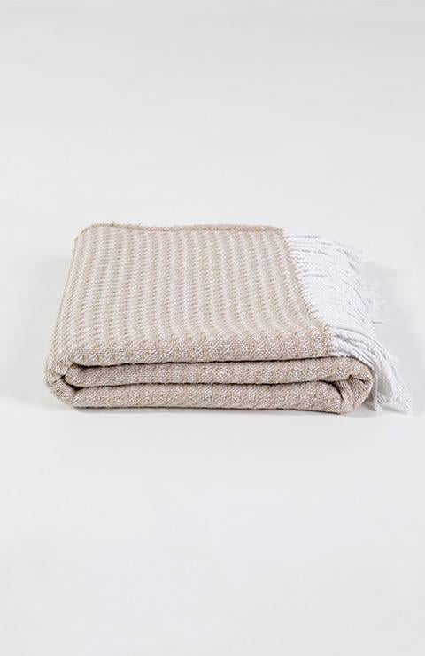 Покривало бавовняне літнє полуторне 140х200 см Бежевий - фото 2 Покривало бавовняне літнє полуторне 140х200 см Бежевий - фото 2