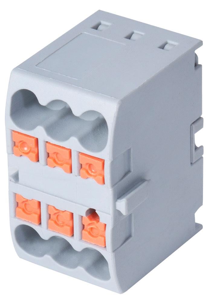 Клеммный соединительный блок E.NEXT e.tc.spring.6 24А 6 контактов 0,2-4 мм2 (s090002)