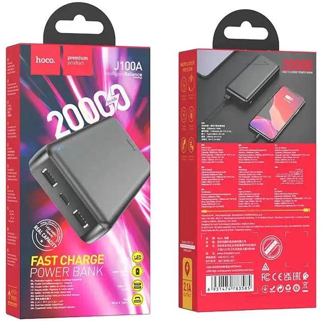 Павербанк HOCO J100A High-ranking 20000 mAh Black (000224) - фото 7