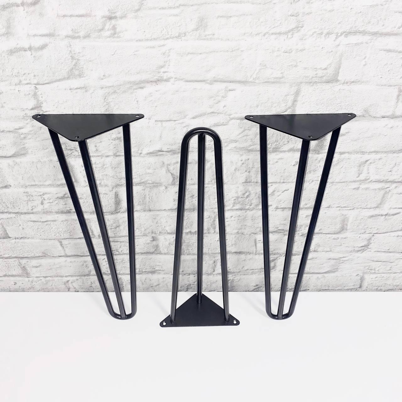 Ніжка шпилька потрійна Krei Hairpin Legs Н 200 мм труба Д-10x1,2 Чорний (НШ1004.20) - фото 2