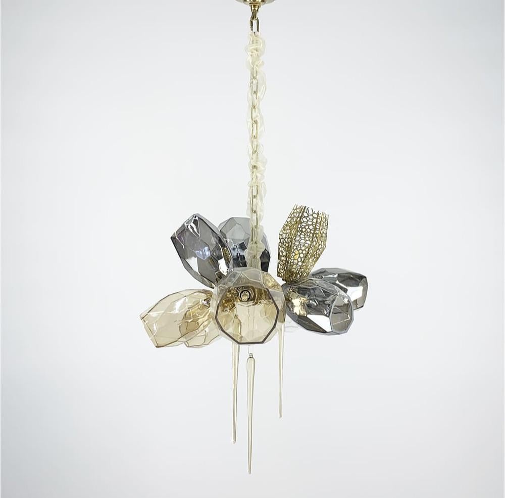 Люстра дизайнерская Luxury Italian Янтарь/Графит (SP01-8)