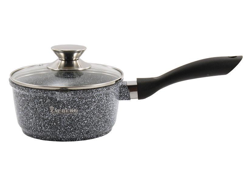 Ковш алюминиевый ZAUBERG с мраморным покрытием и крышкой 1,3 л Серый (0716 SN)