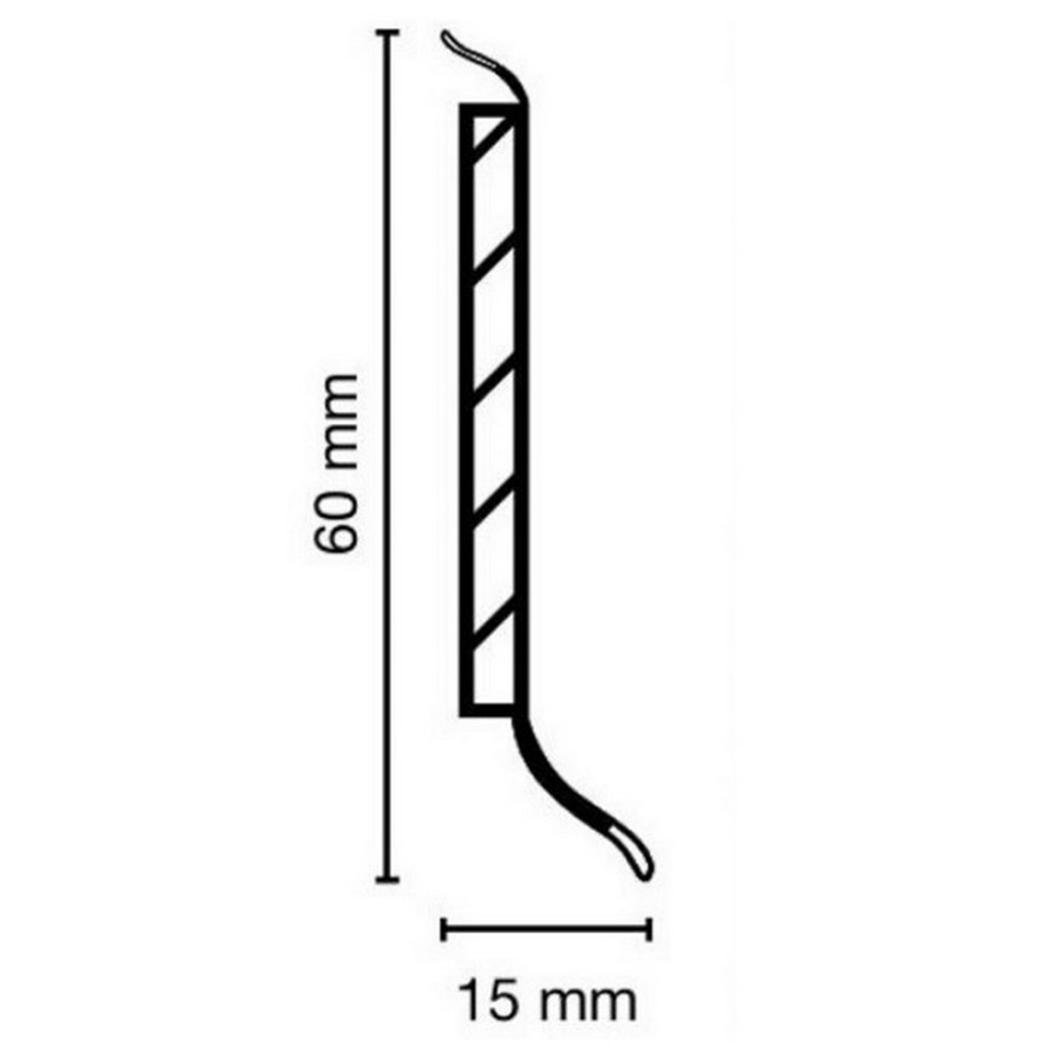 Плинтус Doellken S60 flex life TOP 1202 60 мм 2,575 м Светло-серый - фото 2 Плинтус Doellken S60 flex life TOP 1202 60 мм 2,575 м Светло-серый - фото 2