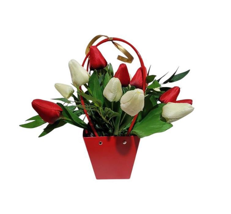 Сумка Ravisto Тюльпаны 34x30 см Красно-белый (0510-3) Сумка Ravisto Тюльпаны 34x30 см Красно-белый (0510-3)
