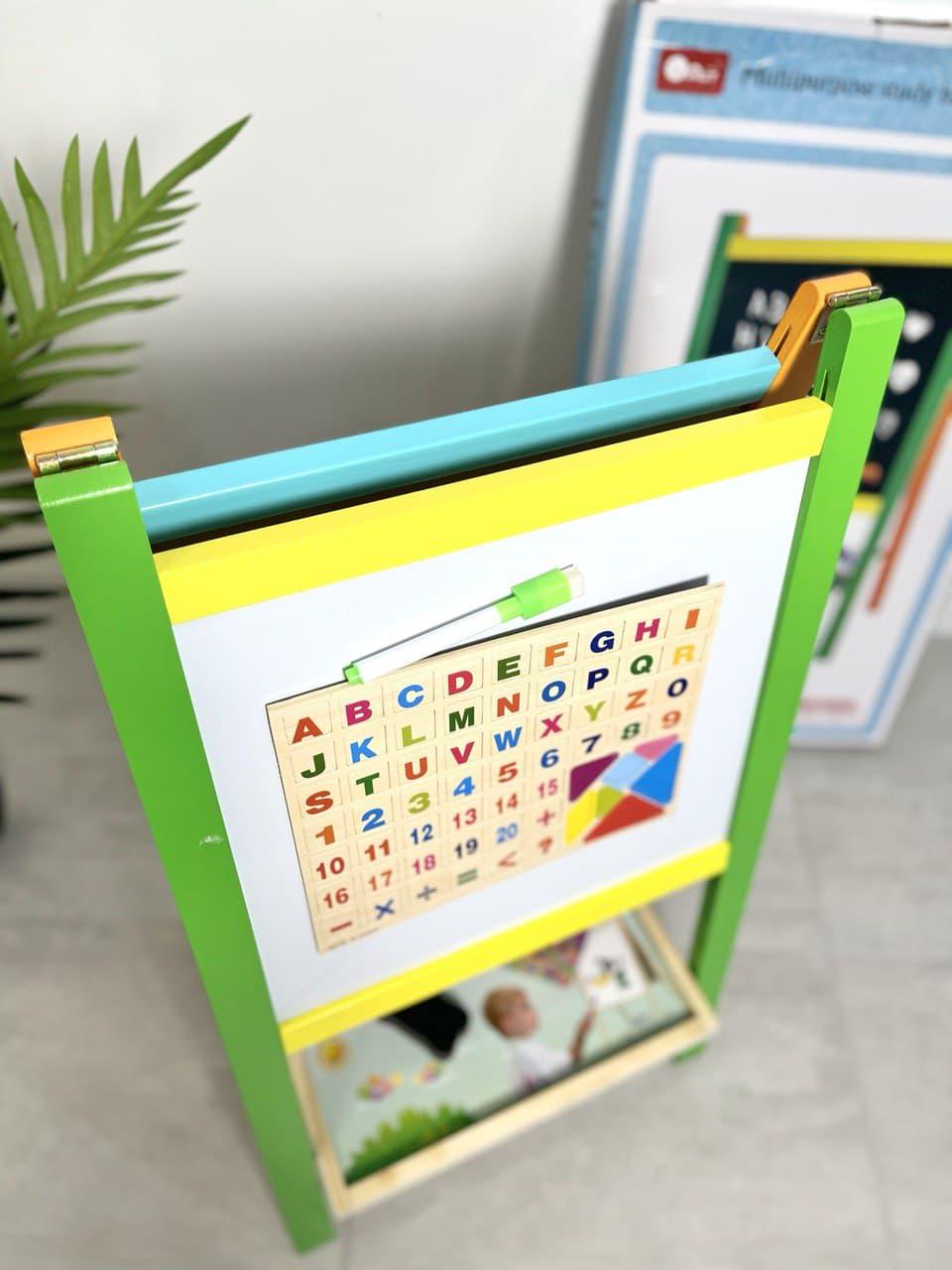 Детский мольберт двухсторонний магнитный напольный с полочкой - фото 6 Детский мольберт двухсторонний магнитный напольный с полочкой - фото 6