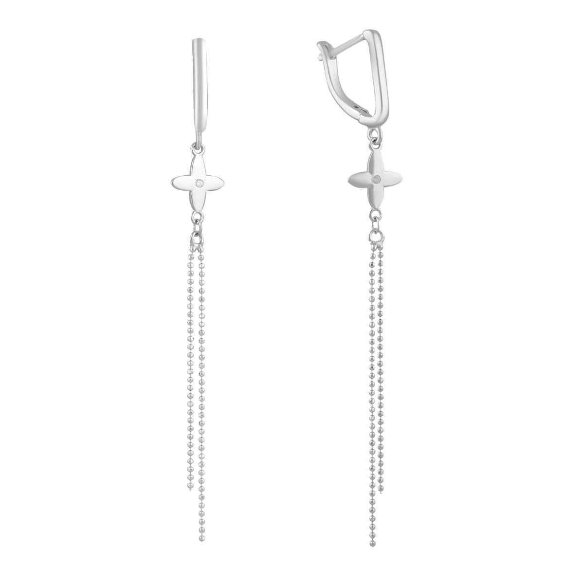 Серьги серебряные с фианитами (2130574)