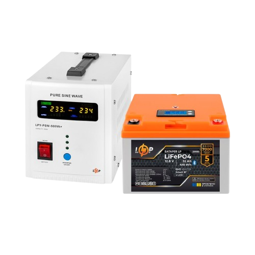 Комплект резервного питания LogicPower UPS B500 и LiFePO4 410Wh 32 Ah синусоидальный (30492211)