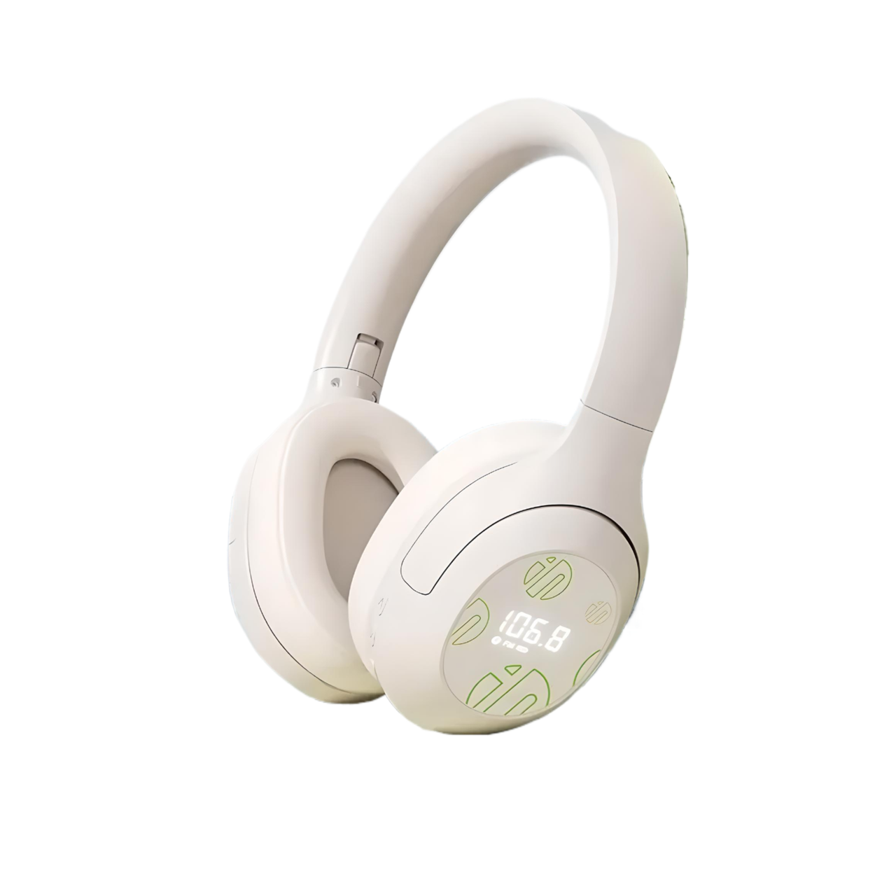 Наушники складные INPHIC H1S с беспроводным и проводным подключением/с FM-радио/часами Бело-зеленый (2302901598)