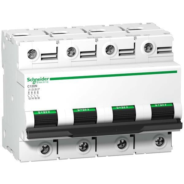 Автоматический выключатель Schneider Electric 80A 10kA 4 полюса тип D A9N18391 Acti9 С120N (12385)
