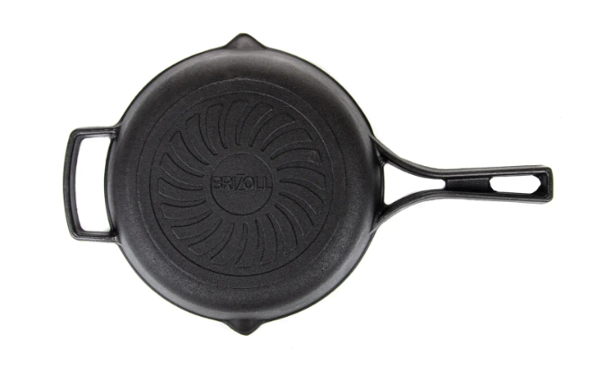 Сковорода-жаровня чугунная Brizoll monolith с литой ручкой та скляной крышкой 260х60 мм (M2660P-6) - фото 5