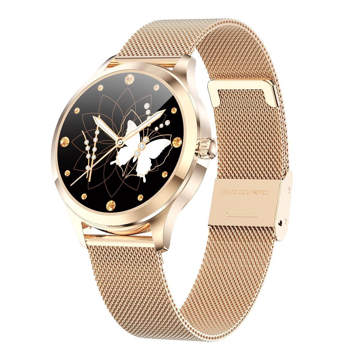 Умные часы Linwear LW07 Metal с измерением пульса и кислорода в крови Золотой (1093)