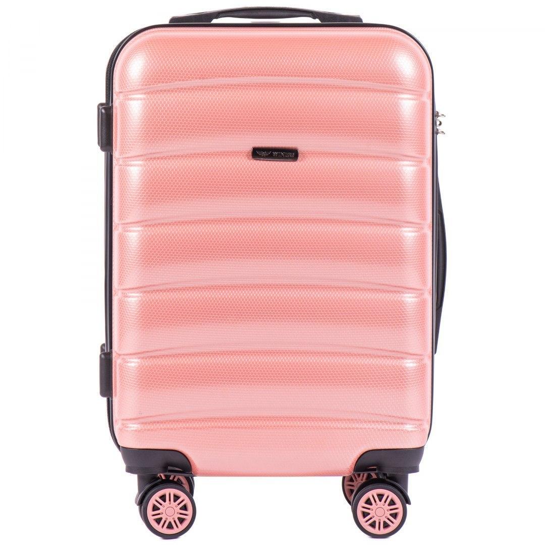 Валіза Wings PC160 полікарбонат маленька ручна поклажа 35 л Рожевий