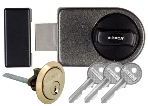 Замок накладной Gerda ZN 100 цилиндр RIM E1 Графит (ZN-100)