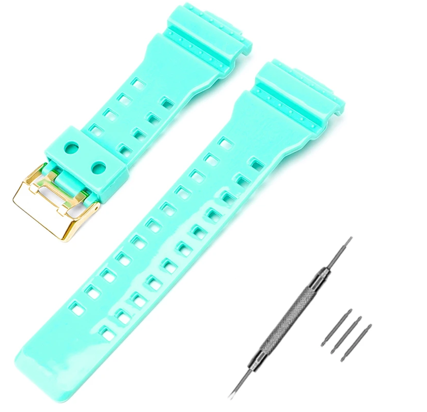 Ремінець для Casio G-Shock GA-100/110/120 Light Green-Glossy GD (4048)