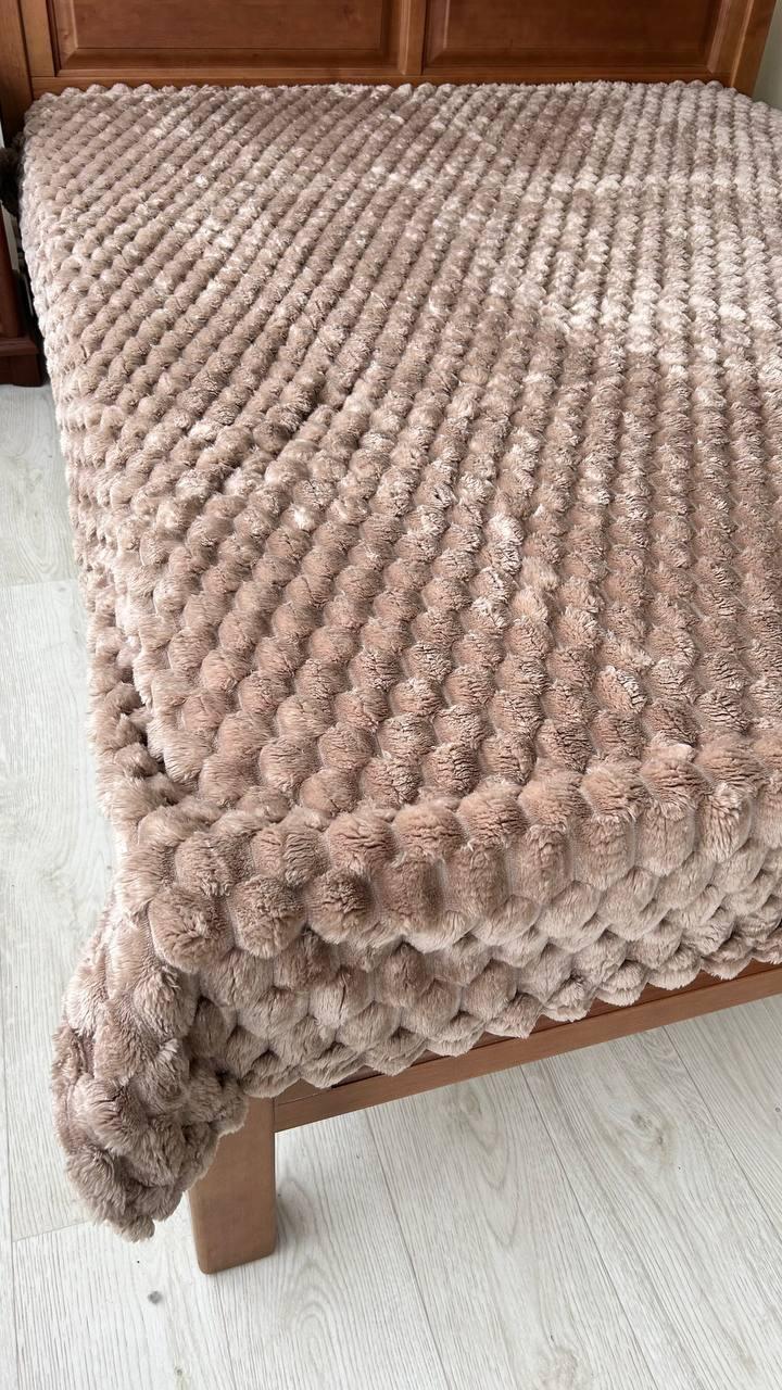 Плед-покривало теплий Соти 3Д велюровий плюшевий двоспальний Темно-бежевий (Е5100-02) - фото 4 Плед-покривало теплий Соти 3Д велюровий плюшевий двоспальний Темно-бежевий (Е5100-02) - фото 4