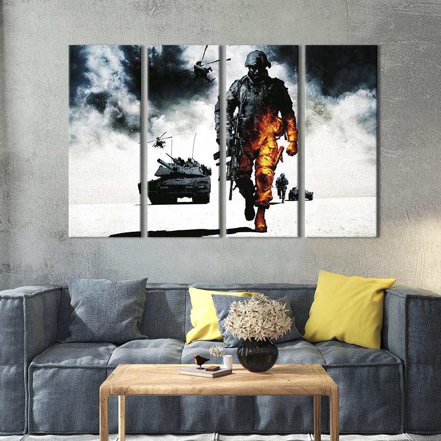 Картина на холсте Культовый шутер Battlefield: Bad Company 89x53 см (1461-41)