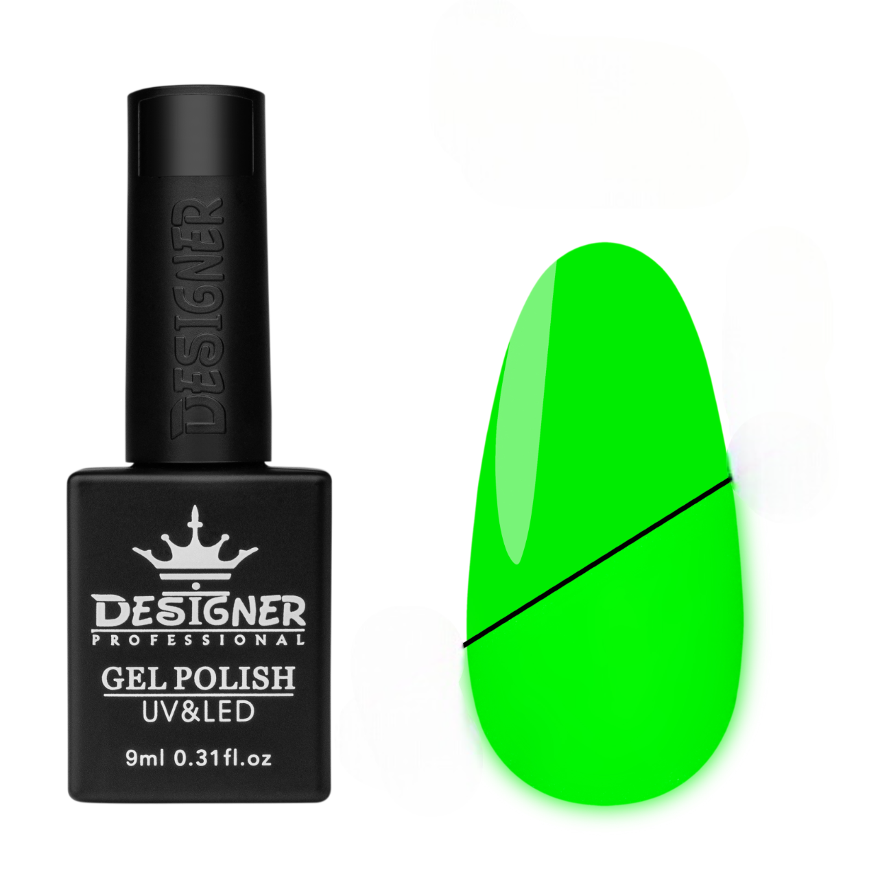 Гель-лак люминесцентный Designer Professional Glow in the Dark 9 мл Зеленый 453