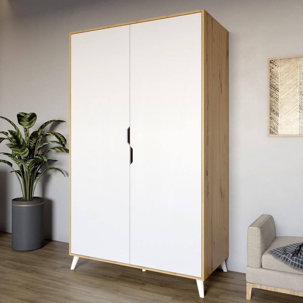 Шкаф двухдверный М-Зон Борн 1200 Дуб Артизан/Нимфея Альба (MZN-031054)