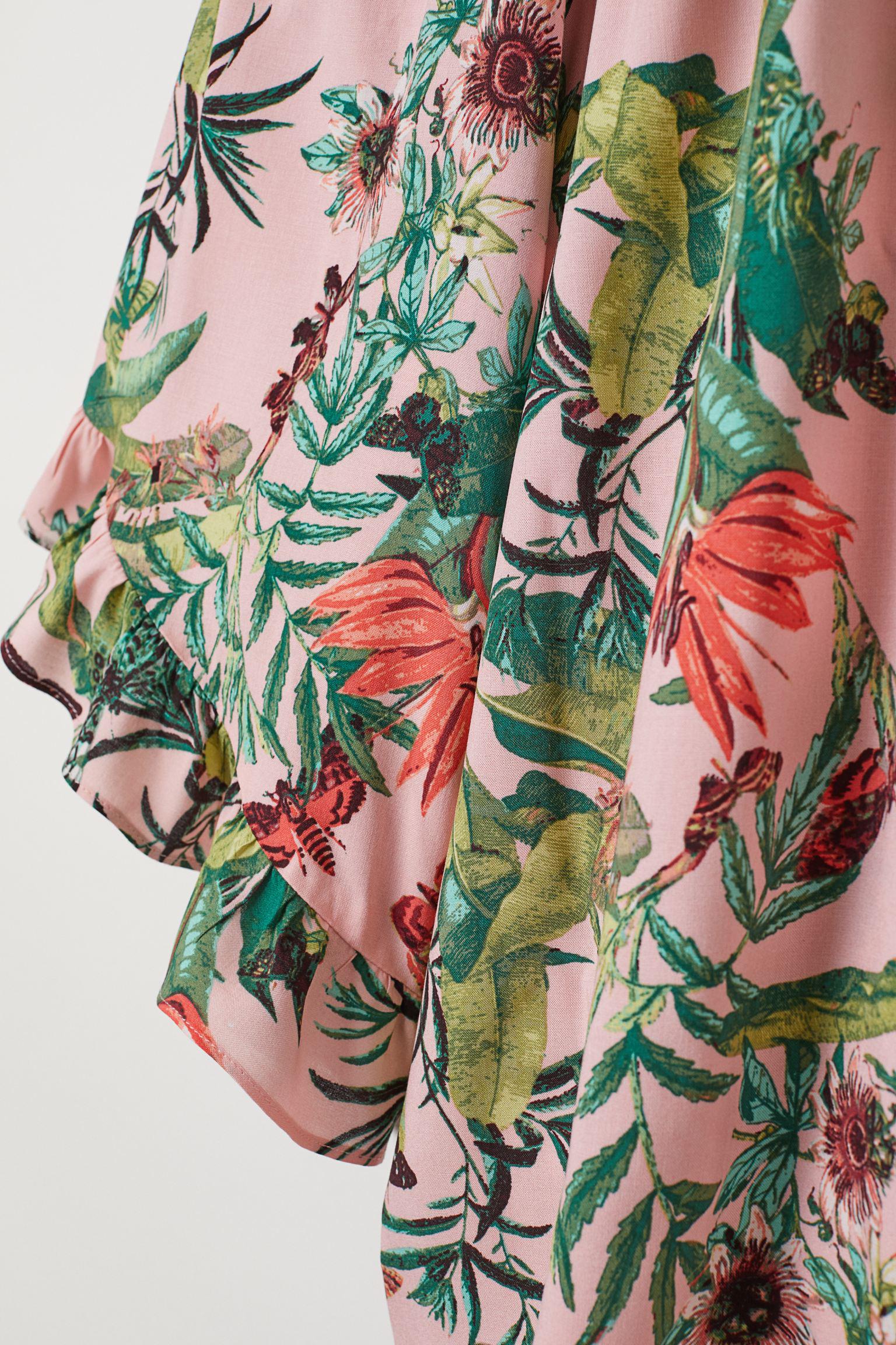 Блуза H&M Цветы р. 32 Розовый (23066396728) - фото 2