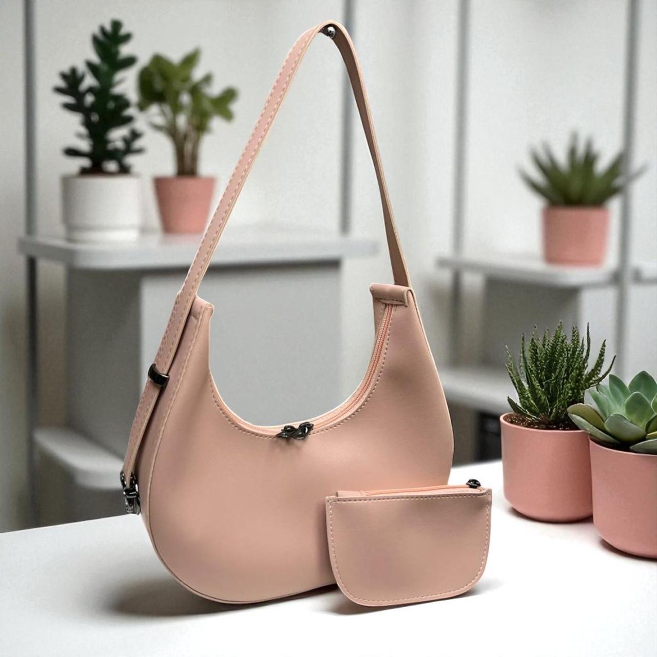 Сумка багет женская и кошелек из экокожи 2в1 Пудровый (2070277564) Сумка багет женская и кошелек из экокожи 2в1 Пудровый (2070277564)