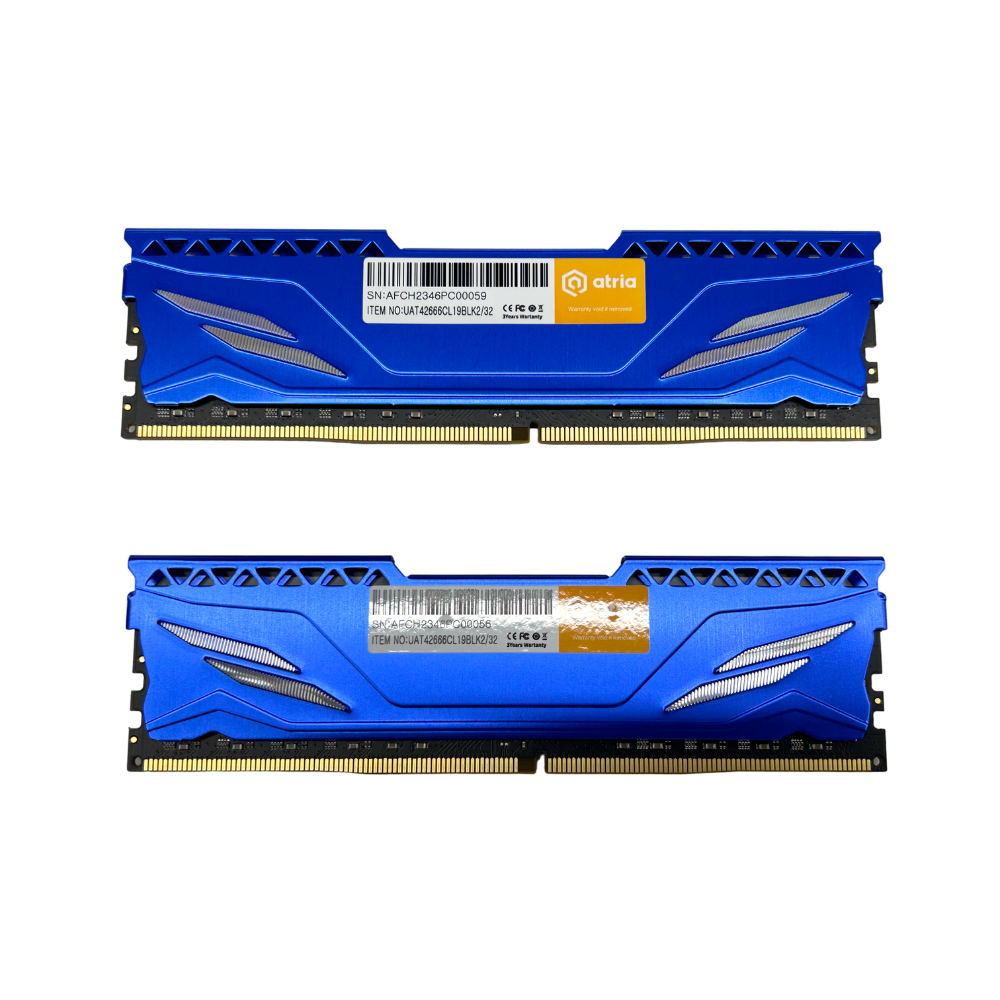 Оперативная память Atria Fly Blue UAT42666CL19BLK2/32 DDR4/32 Gb/2666 МГц для настольных ПК (586678) - фото 2