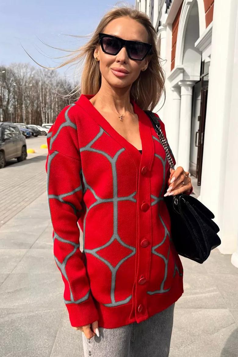 Кардиган жіночий one size Червоний (194422) - фото 2