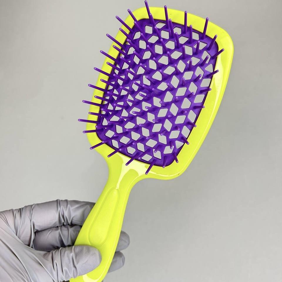 Расческа продувная для волос SuperBrush Фиолетовый/Желтый