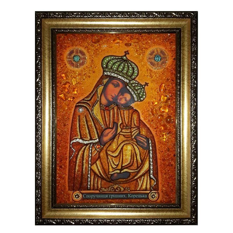 Икона Споручница грешных Корецкая янтарная 30х40 (Б0096-30х40)