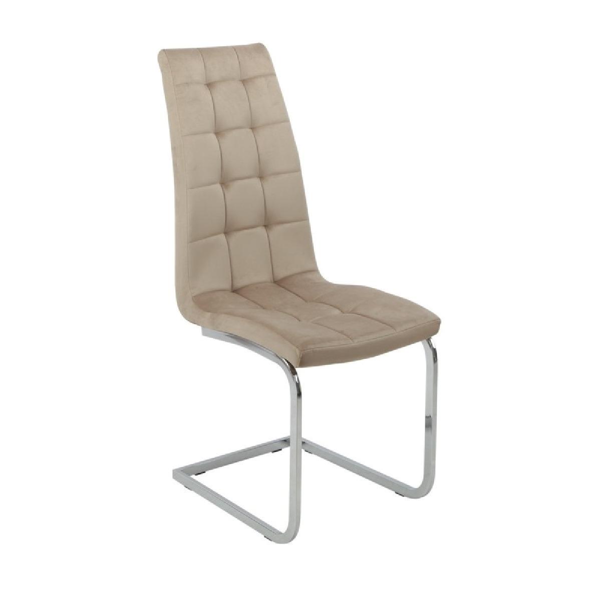 Стул Vetro Mebel S-117 сталь хромированная/ткань велюр 430х550х1065 мм Серебристый/Капучино