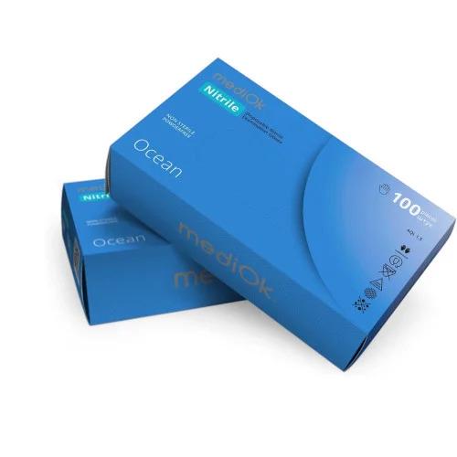 Перчатки нитриловые Mediok ocean неопудренные M 100 шт. Голубой (27505980) - фото 2 Перчатки нитриловые Mediok ocean неопудренные M 100 шт. Голубой (27505980) - фото 2