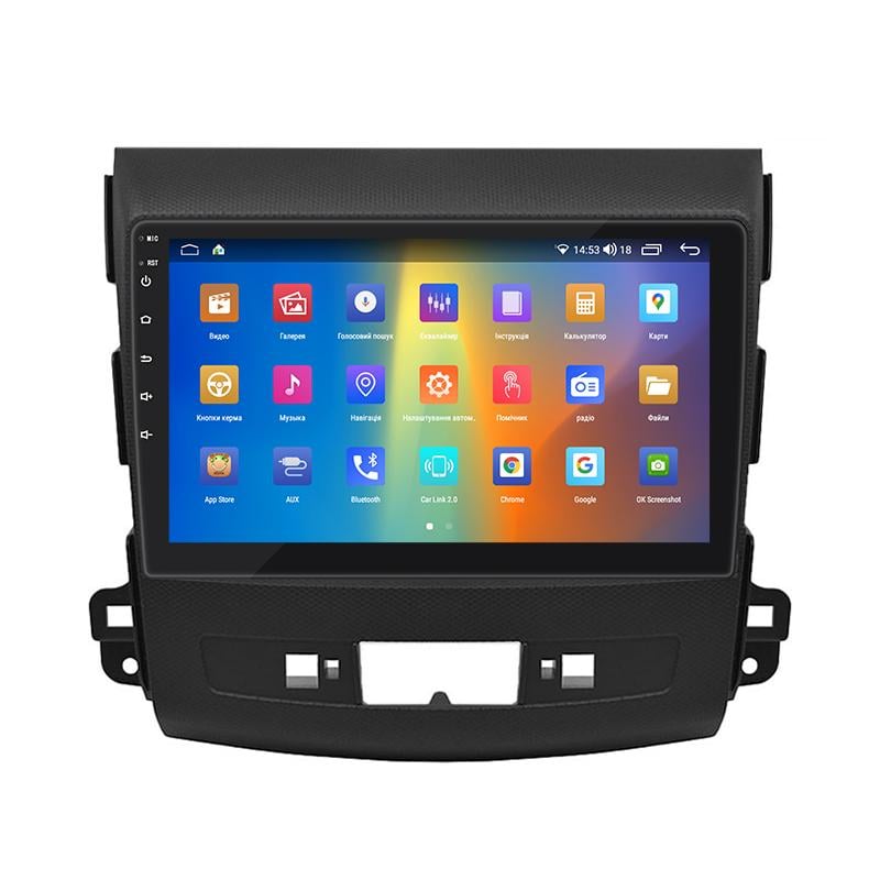 Штатная магнитола 9" Lesko для Mitsubishi Outlander II 2005-2009 4/64Gb CarPlay 4G Wi-Fi GPS Prime Митцубиси - фото 2