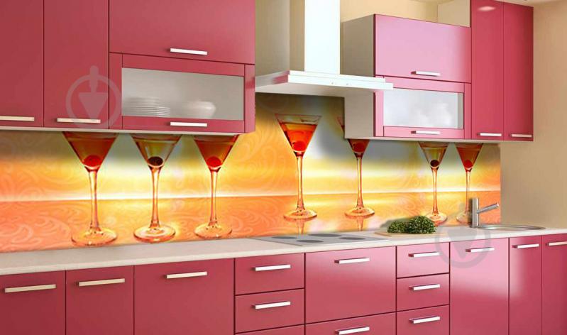 Наклейка виниловая кухонный фартук  Zatarga  "Солнечный коктейль"  600х3000 мм