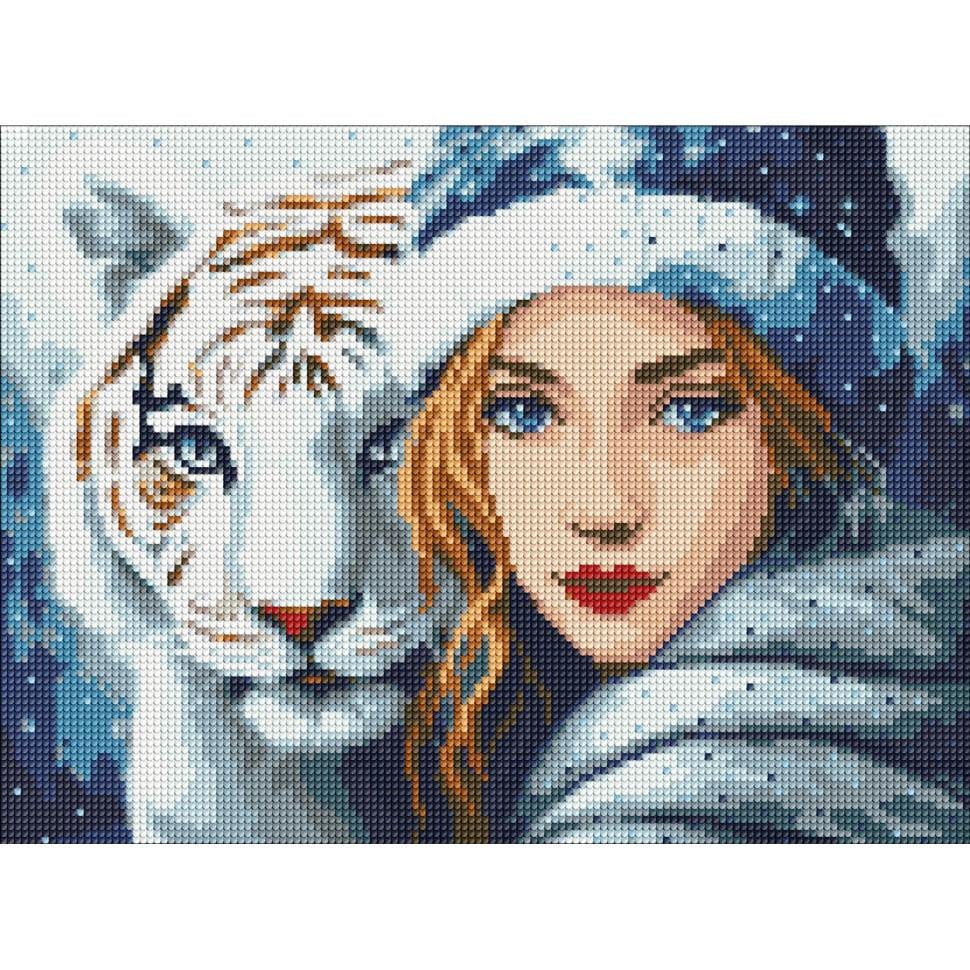 Алмазна мозаїка Ideyka Зимове тепло AMC7909 з АВ стразами без підрамника 30х40 см (RLT40535)