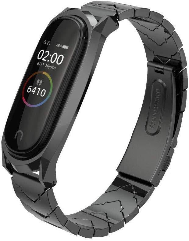 Ремінець металевий Tiny для Mi Band 5 Black (18194-2B)