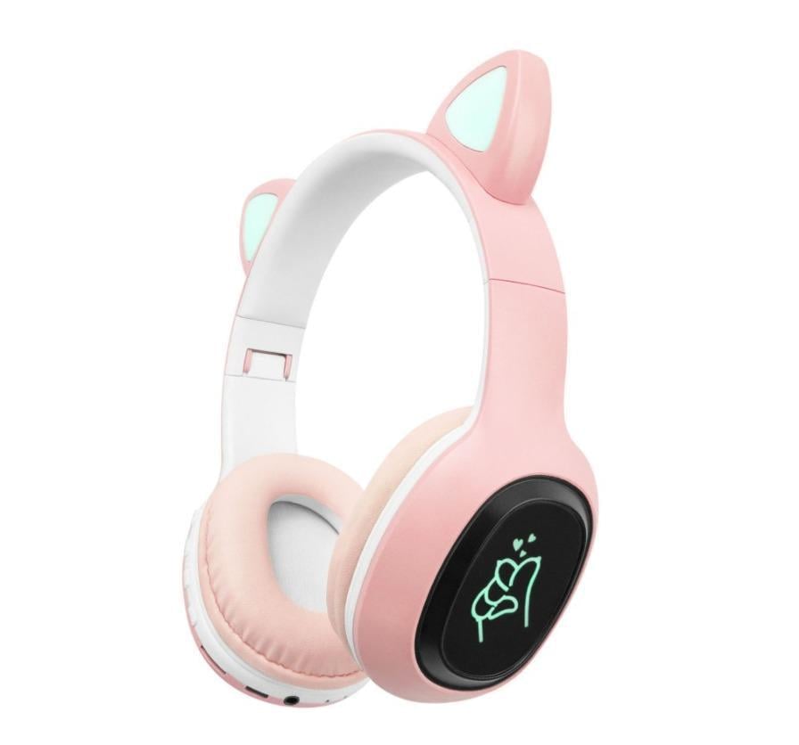 Навушники бездротові CAT-ear VZV 58M повнорозмірні з підсвічуванням Pink (e40b75b4)