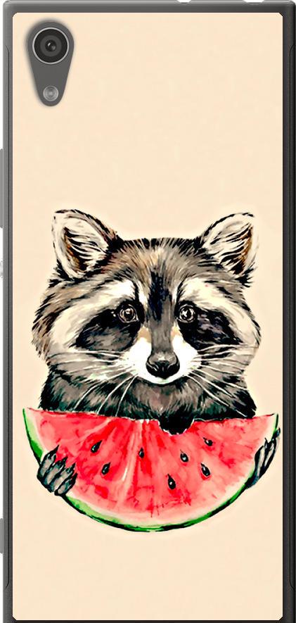 Чехол на Sony Xperia XA1 G3112 Енотик с арбузом (4605u-964-42517)