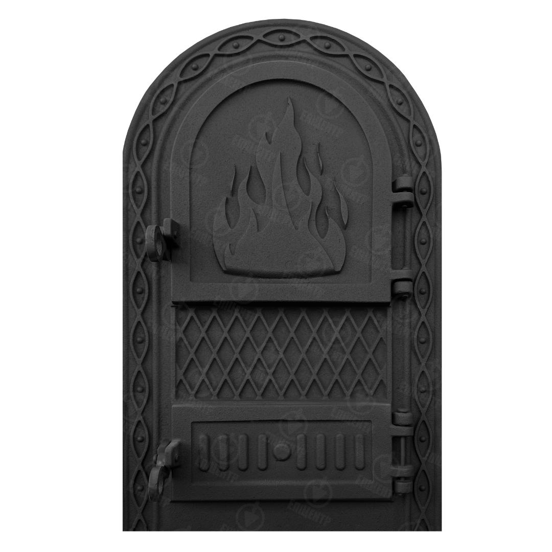Дверцята для печі чавунні Dali ВД-ЯП спарені 330х520 мм (1527-black)