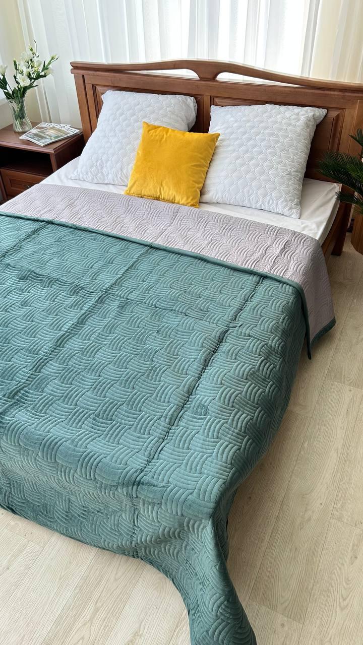 Плед-покривало велюровий бархатистий 210x230 см Смарагдовий (П4К-М-velur-pokruvalo002-03) - фото 5 Плед-покривало велюровий бархатистий 210x230 см Смарагдовий (П4К-М-velur-pokruvalo002-03) - фото 5
