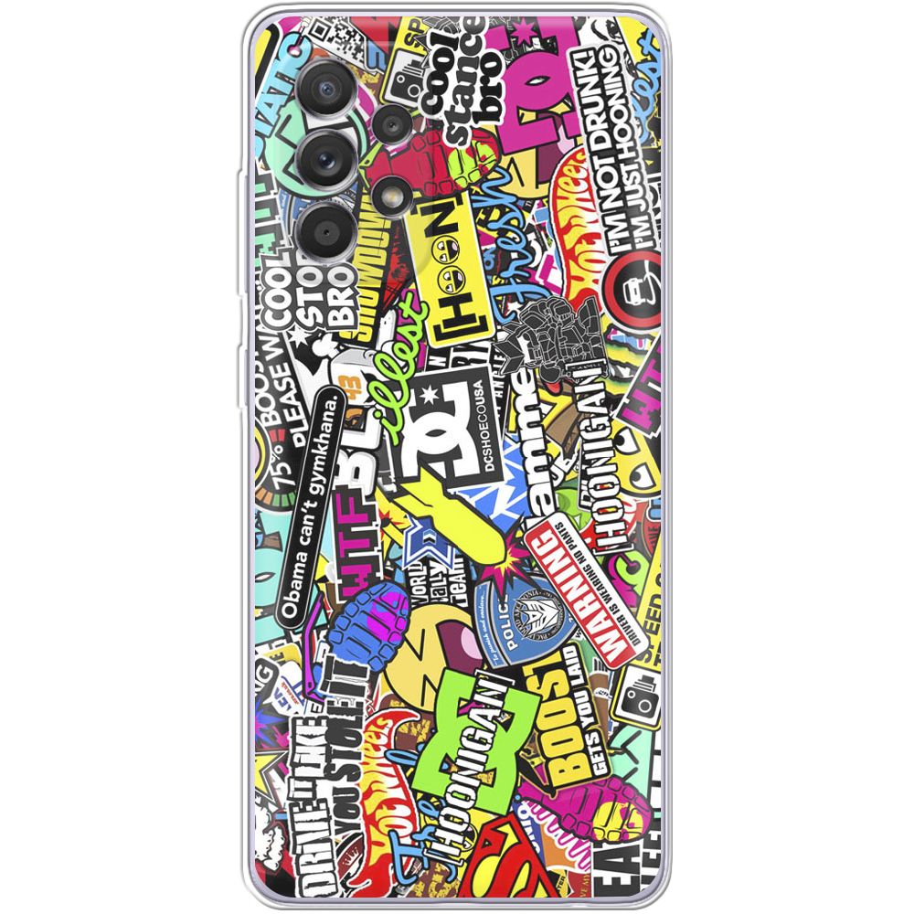 Чохол BoxFace Samsung A525 Galaxy A52 Multicolored Inscriptions Прозорий силікон (42075-up880-42075) - фото 1