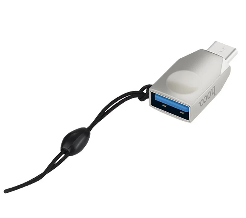 Адаптер Hoco UA9 OTG переходник USB 3.0 Type-C to USB Silver - фото 1