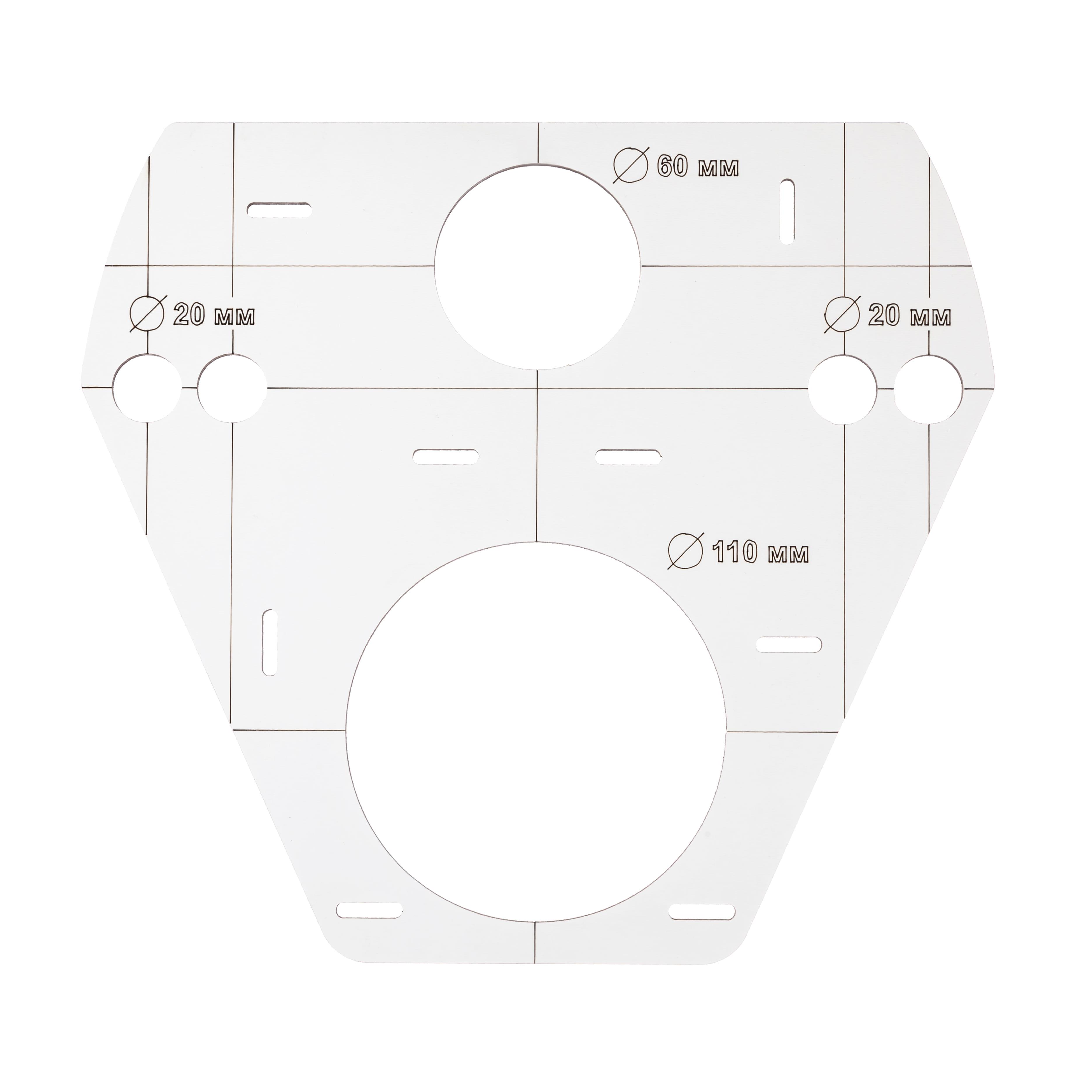 Шаблон-трафарет Polax для сверления отверстий под инсталляцию дерево (1000-235)