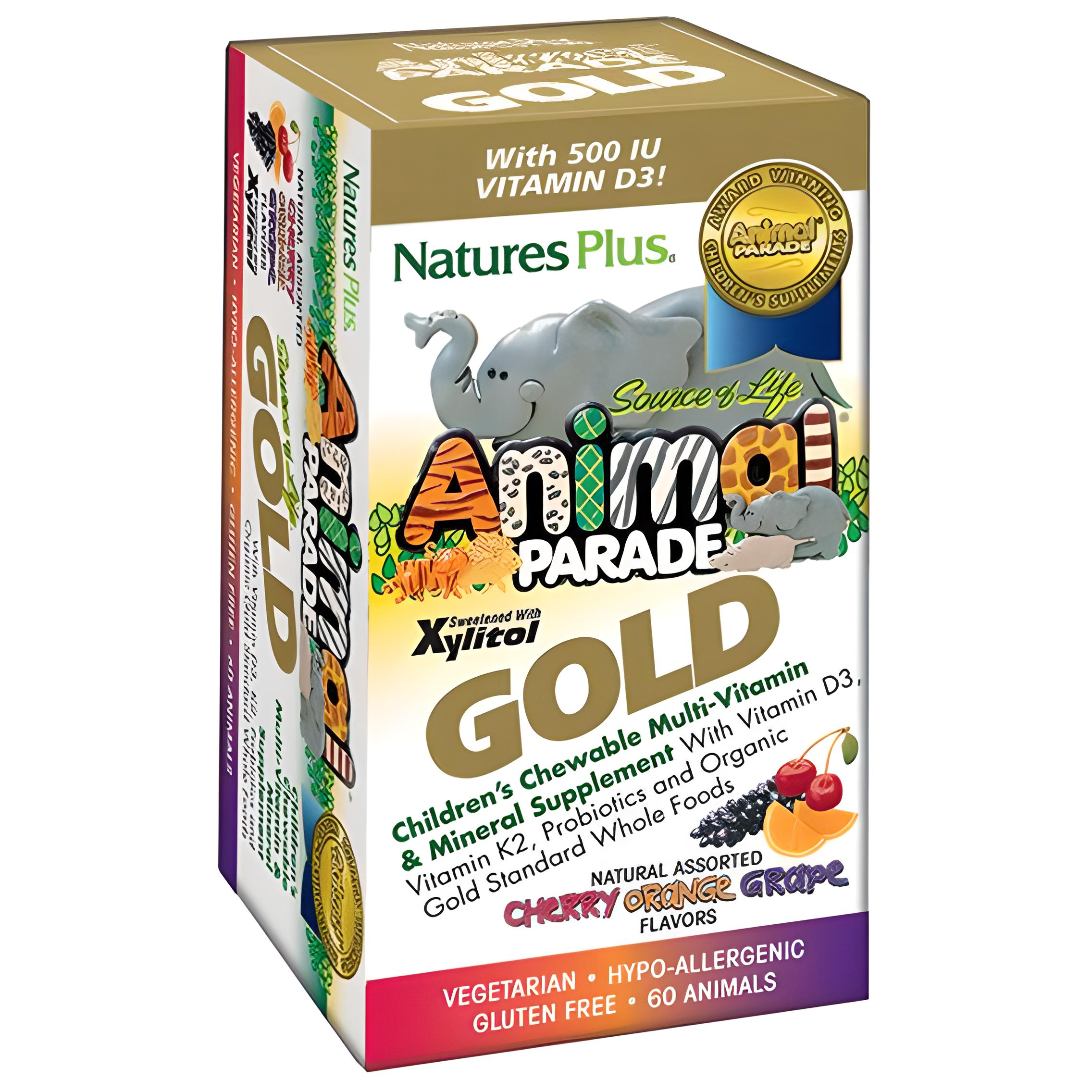 Витаминно-минеральный комплекс Nature's Plus Animal Parade Gold 60 Chewable Tabs Cherry Orange Grape flavors